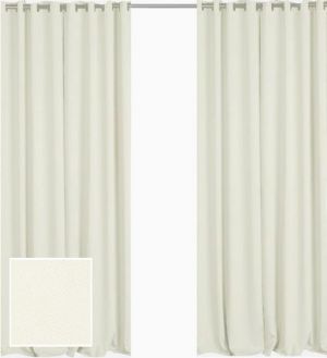 רמיטקס - עיצוב הבית וטקסטיל וילון האפלה וילון בד אטום - האפלה תפירת רינגים I צבע - בז  מידה 2.80 רוחב - 1.60 גובה 