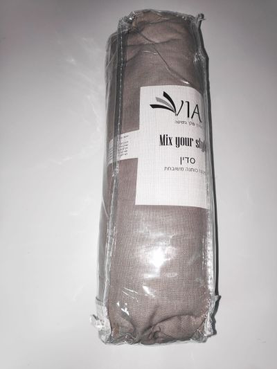 רמיטקס - עיצוב הבית וטקסטיל סדינים סדין גומי 100% כותנה מיטה זוגית 200*160 -אפור בהיר