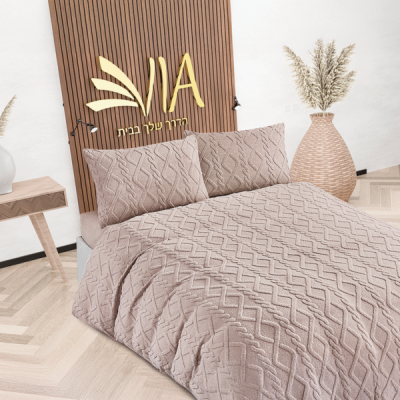 מבצעסט מצעים חורפי עשוי 100% פלנל בעיטור  - מיטה זוגי  רק 159 ש"ח 