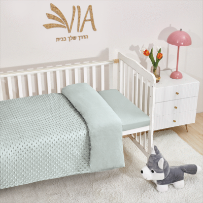 מבצע סט מצעים חורפי עשוי 100% פלנל בעיטור  - מיטה לתינוק רק 79ש"ח 
